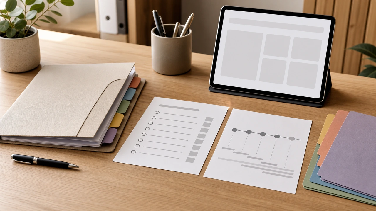 Medical evidence folders, a claim timeline and review checklist organised for a TPD claim.
