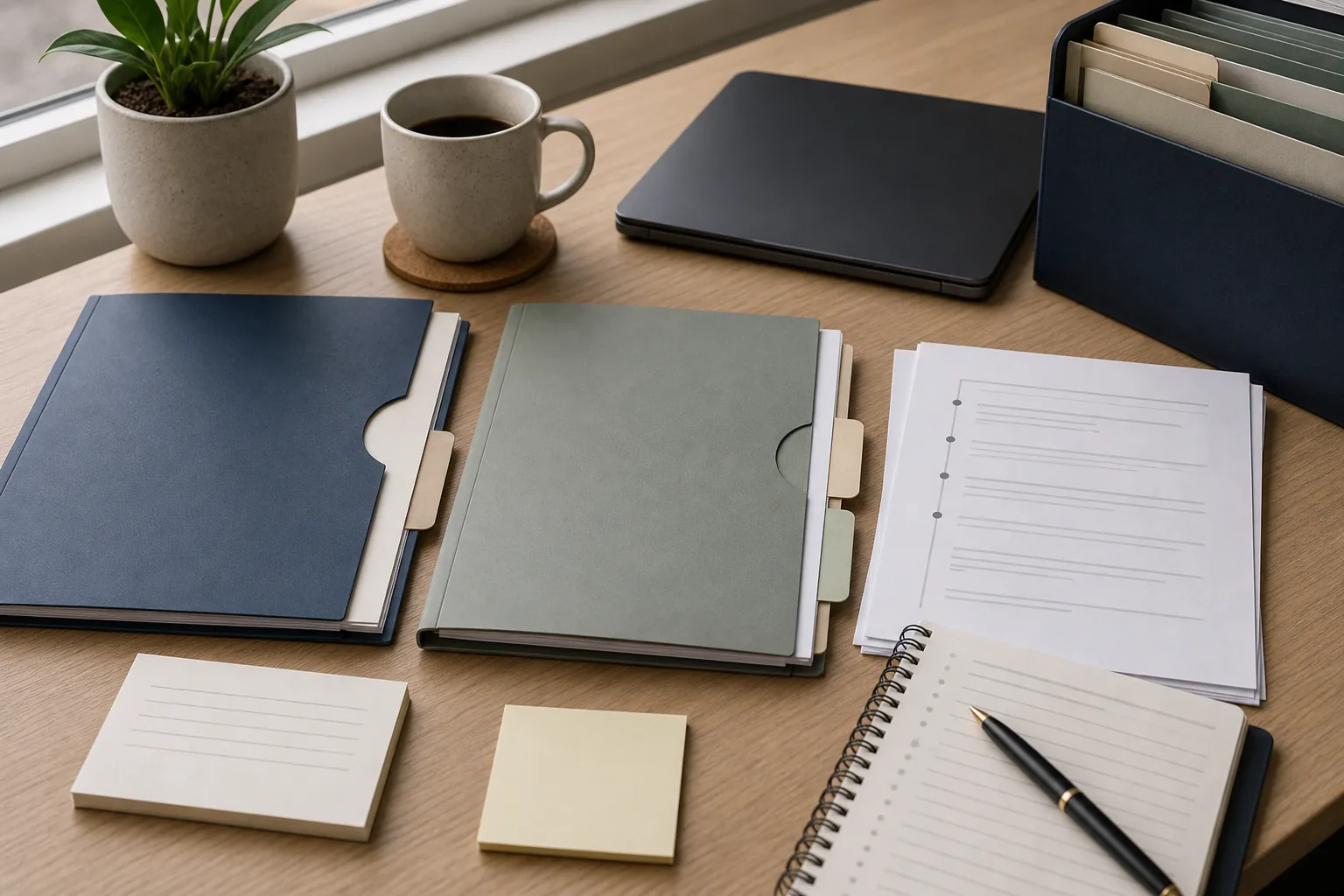 Independent medical examination preparation notes and claim evidence reviewed on a desk.