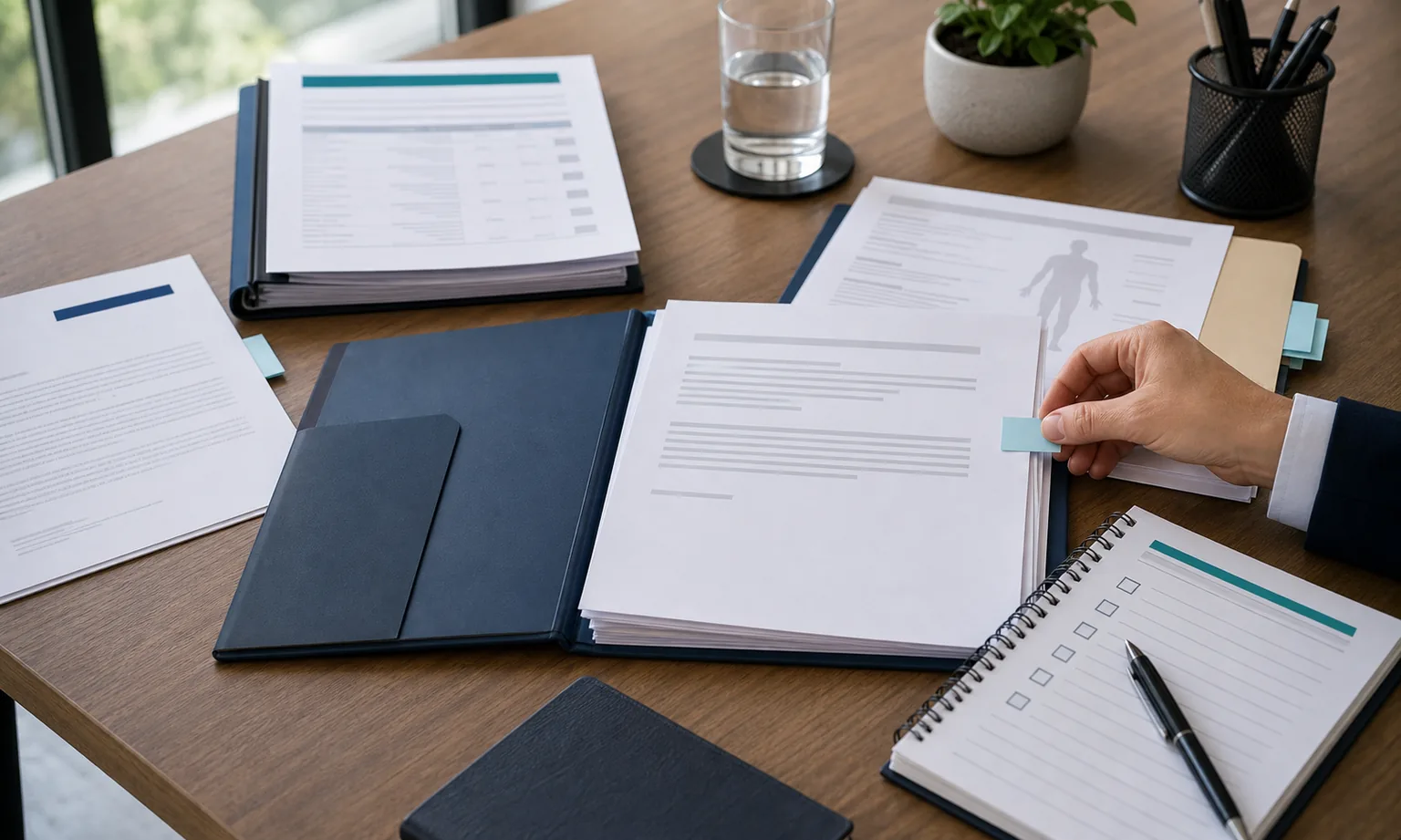 Super fund request, medical reports, policy papers and employment records being organised into a TPD further-evidence response pack.
